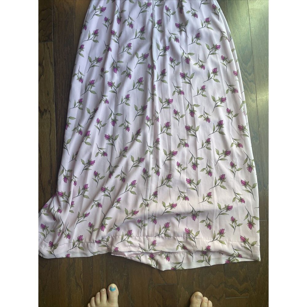 Belle Badgley Mischka Women's Pink Teal Floral Sleeveless Maxi Dress Size 8 - Picture 8 of 12